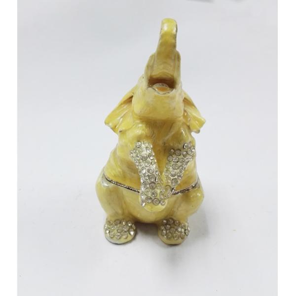Hot sale elephant box elephant metal trinket box pewter elephant jewelry box for gift