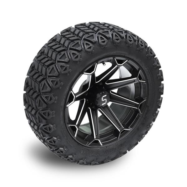 Machined Matte Black Golf Cart Wheels 12 Inch 14 Inch PCD 101.6