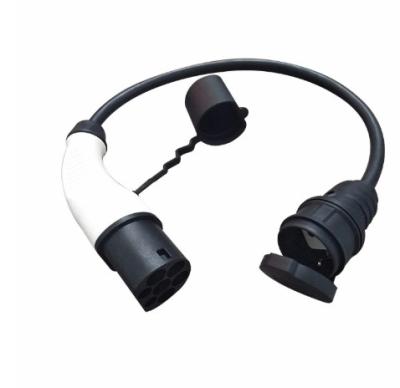 16A EV Charging Adapter Type 2 Male Plug To Schuko Socket EV Wiring Harness