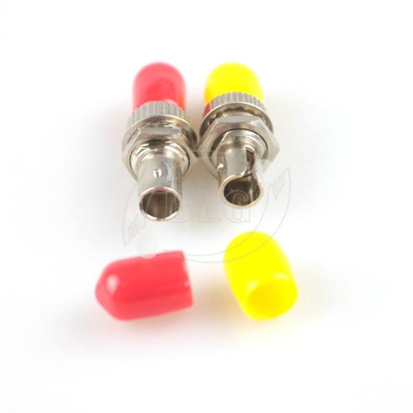 Red Or Yellow Fiber Optic Connector Adapters With Brozen Sleeve Low Repeatibility