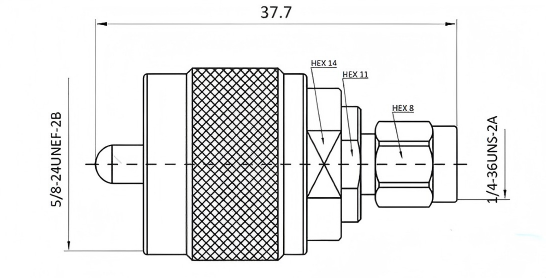 Gold-Plated Brass RF Adapter with 50Ω Impedance Matching and Low VSWR ≤1.25 for UHF to SMA Conversion