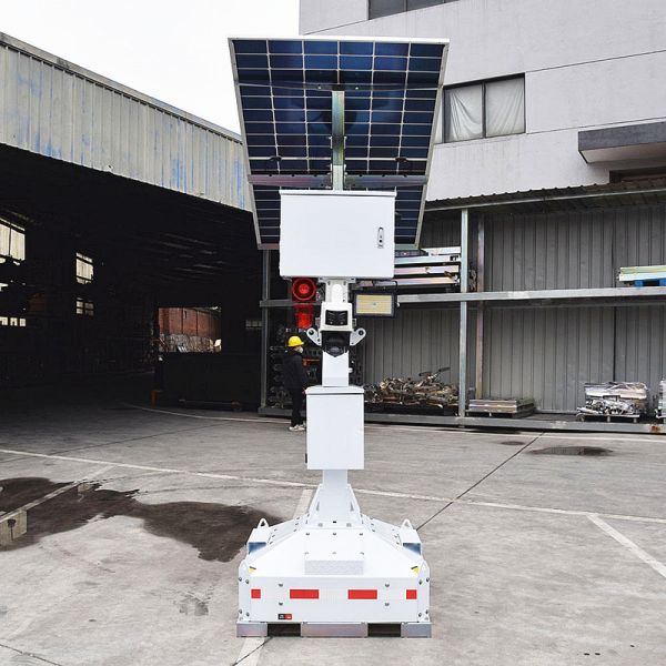 Corrosion Resistant Solar Mobile Light Tower 90° Manual Lifting Flexible Installation Outdoor Light Tower