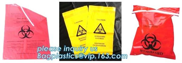 medical trash bin liner bags biohazard waste garbage bags, Health Hazards bags, biohazard waste bags medical waste bag,