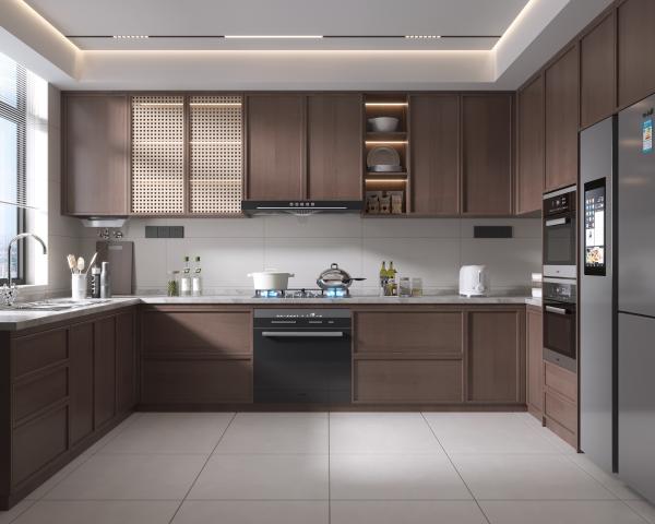 Armoires modulaires personnalisées Élégant en bois pour cuisine d'hôtel