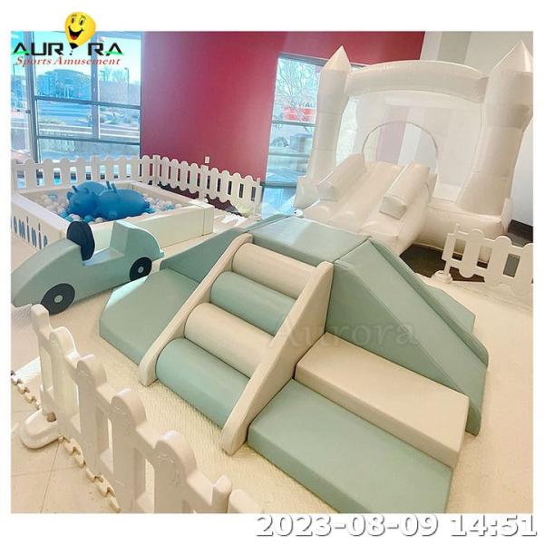 Beige Inflatable Soft Play Equipment Cheap Indoor Playground Soft Play Bounce House