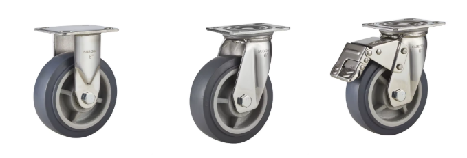 Industrial Heavy Duty Trolley Caster Wheel – TPR Wheel with 304 Stainless Steel Bracket