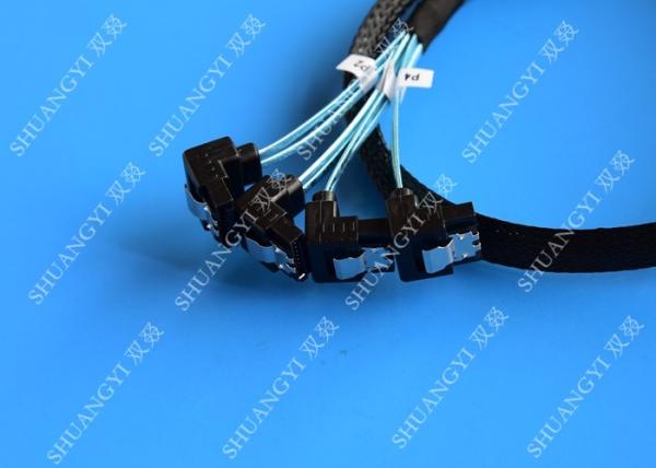 8 Inch SATA III 6.0 Gbps 7 Pin Female To Female Data Cable With Locking Latch Blue