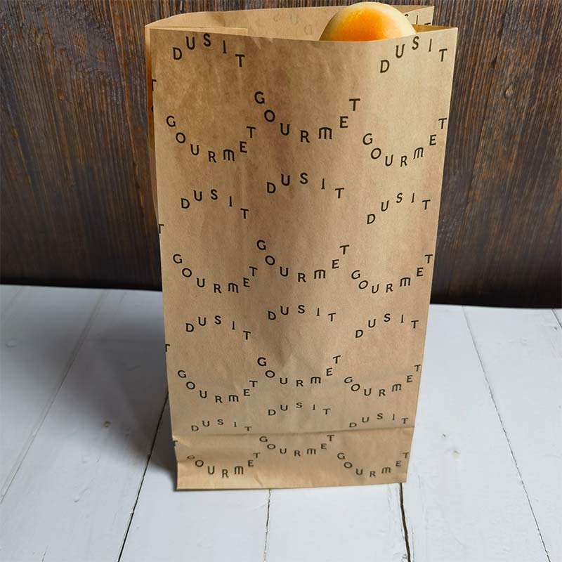 Eco Custom Printed Square Bottom Kraft Bakery Bags Oil-Proof Optional Stand Up Paper Pouches For Artisan Bread Pastry