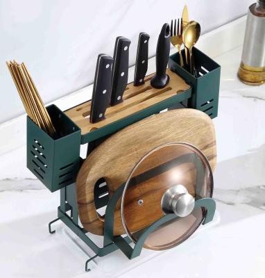 283x160x260mm Countertop Storage Rack , Kitchen Knives Holder Fireproof Green Coating
