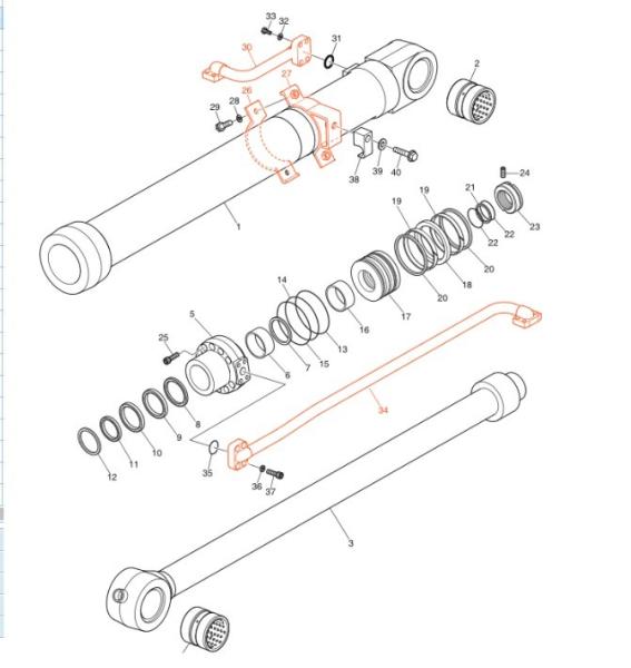Heavy Duty Hydraulic Excavator Pipelines Distributor Bucket Pipe And Return Pipe
