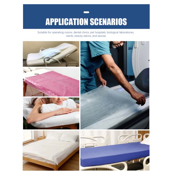 Disposable Hospital Bed Sheet Manufacturer Hubei Haixin Wholesale White Breathable Sheet Nonwoven Waterproof Massage Table Sheet