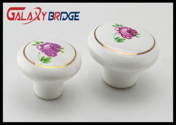 Black Kitchen Cupboard Ceramic Handles And Knobs 32mm Dia Round Porcelain Dresser Pulls
