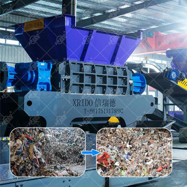 Xrido 75KW double arbre machine de broyage de déchets métalliques