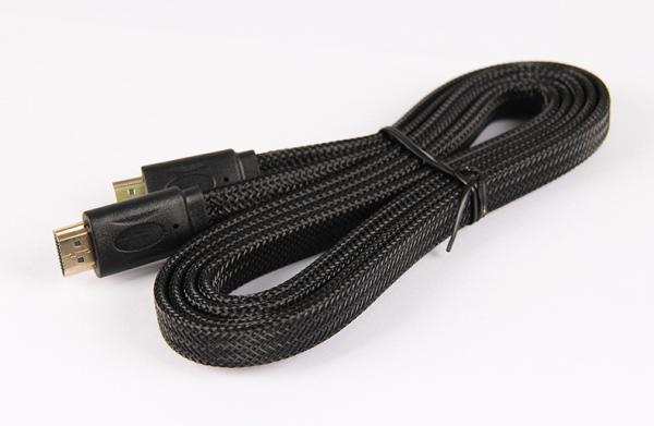 Flat Wire Braid Hdmi Audio Link Cable High Definition Plated Gold Head