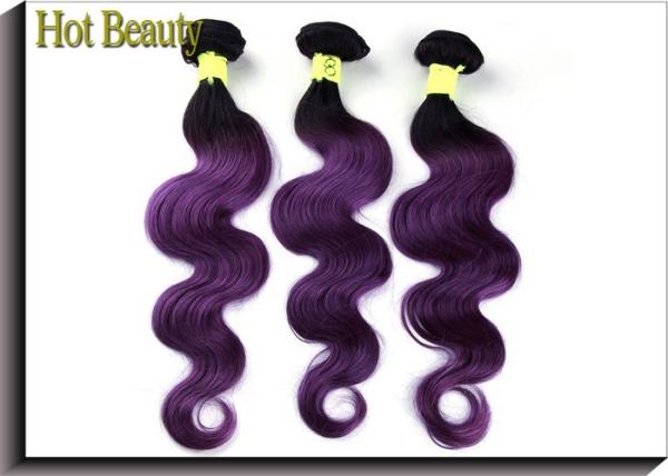 Purple Color  Soft 14 Inch Brazilian Virgin Hair Body Wave For Wedding