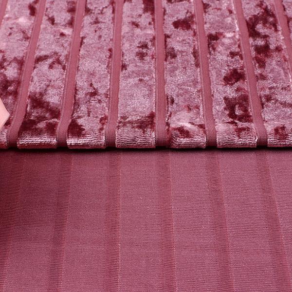 Stripe Diamond Korean Velvet Fabric Stripe For Ladies Dress 240 GSM