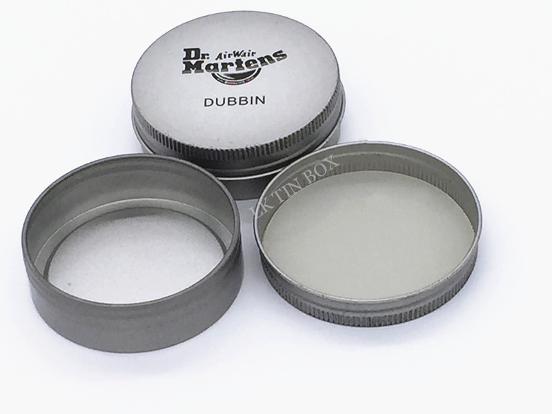 Doc Marten Metal Printed Small Tin Boxes Screw Shoe Polish Tin Box With Embossing