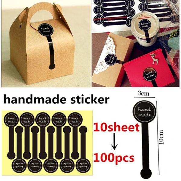 Kraft Paper Food Packaging Sticker For Baking Cake Safety Seal