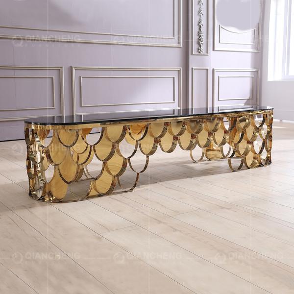 ТВ верхней части черного современного OEM стеклянное стоит железный каркас нержавеющей стали 201