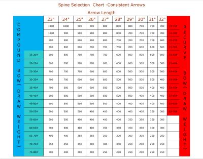Consistent Arrows Spine Chart and Arrow Specs Sheet