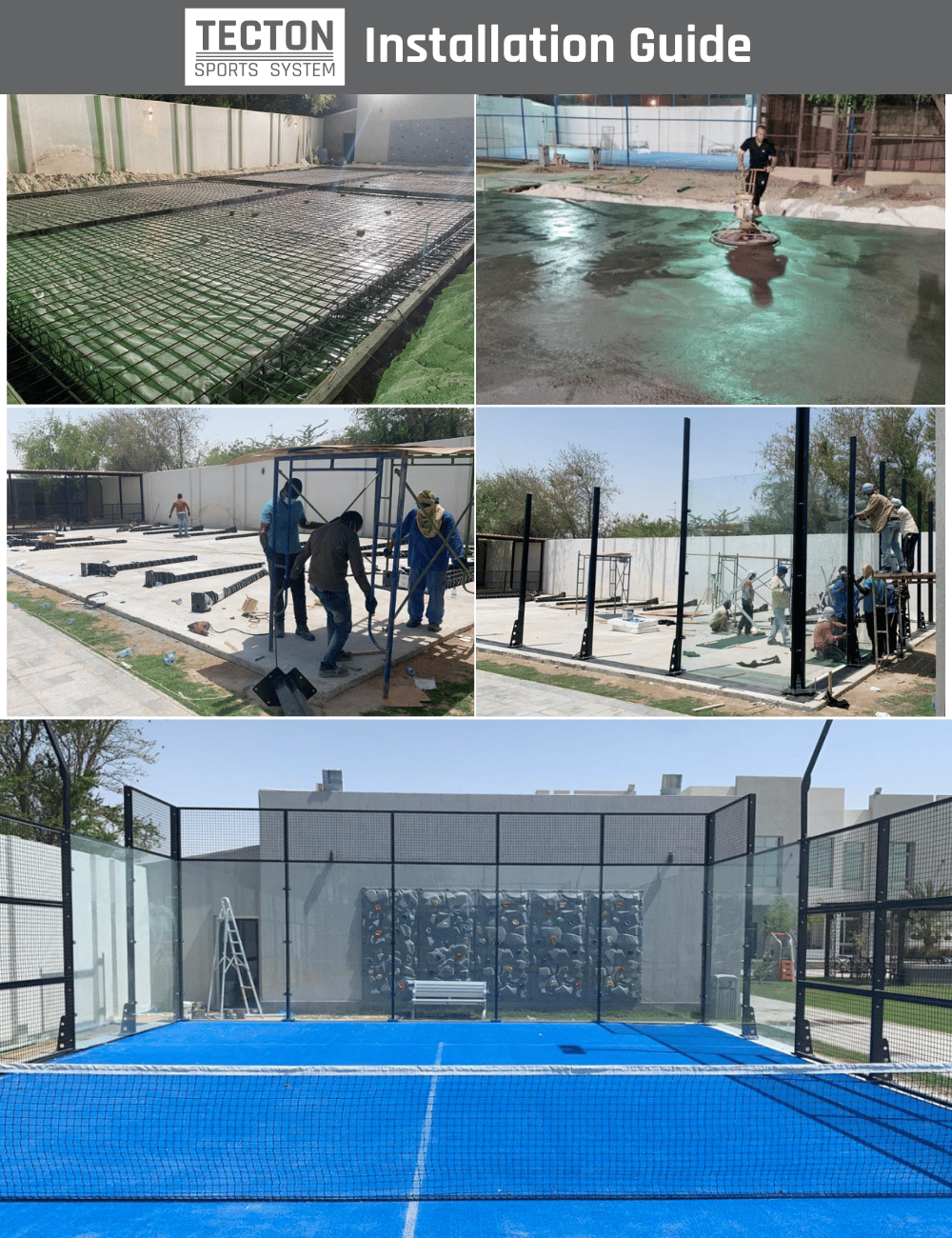 TECTON Pro Panoramic Padel Court High Durability With Hot Dip Galvanized Structure
