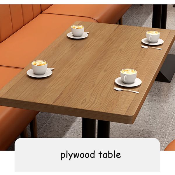 Foshan Factory Restaurant Table and Chairs Commercial Coffee Table With Chair Solid Wood Booth Sofa Seating for Restaurant