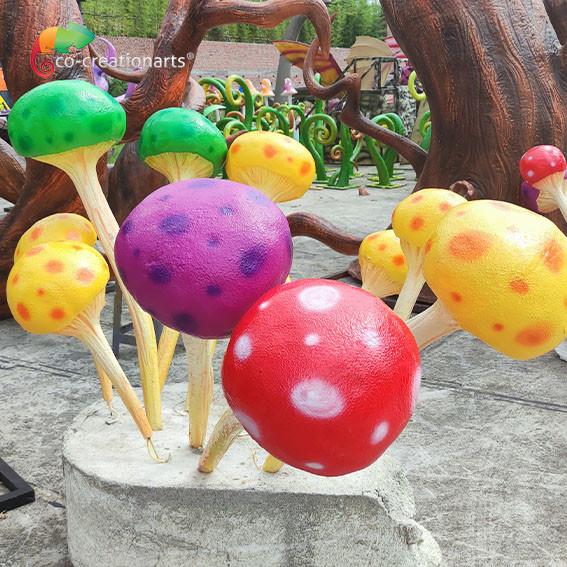 Colorful Lifelike Mushroom Accept Led Light For Indoor Outdoor