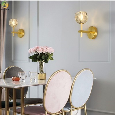 Metal Nordic Crystal Wall Lamp For Aisle Luxury Modern Decorative