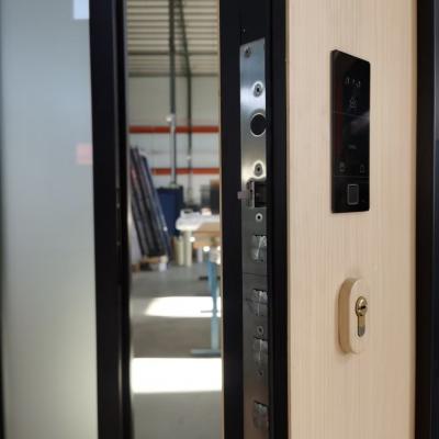 Handle Black Wooden Aluminium Garden Door Noiseless Aluminium Pivot Entrance Doors