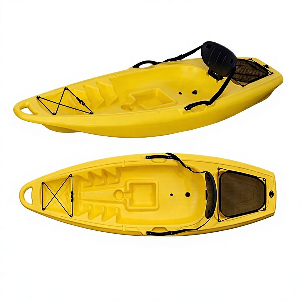 Cross-border HDPE Plastic Children's Fishing Kayak Blow Molded Hard Boat Under 2m Length 55L Capacity 1-Person