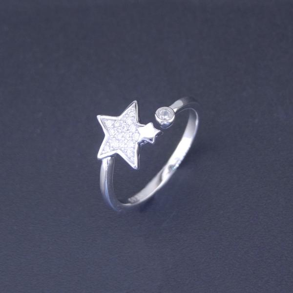 Personalized Silver Cubic Zirconia Rings Pure 925 Silver Glass Zircon With Red Crystal