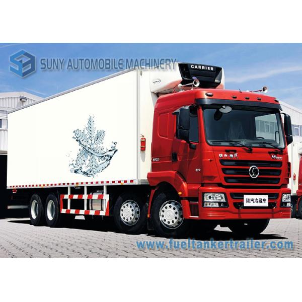 Box 50 Cubic frozen truck rental Shacman 8x4 Heavy Cooling Van Truck 260 HP