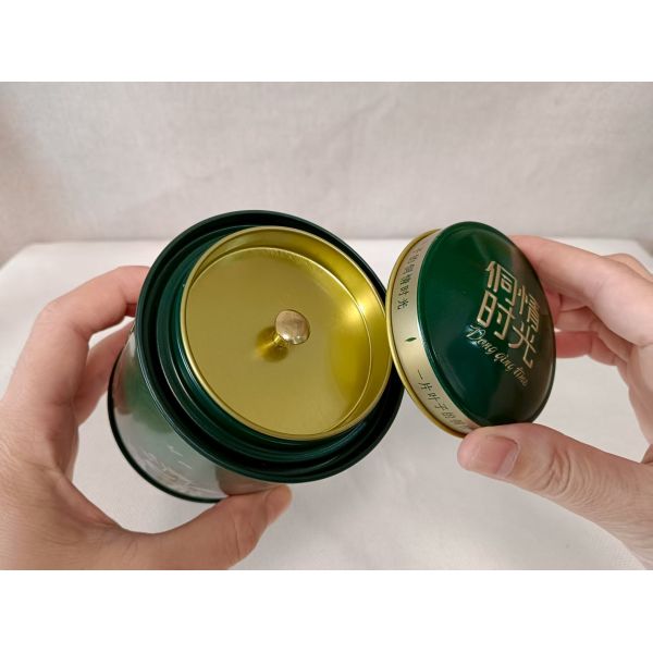 Luxury Metal Airtight Food Tin Box With Double Lid For Tea Coffee Candy