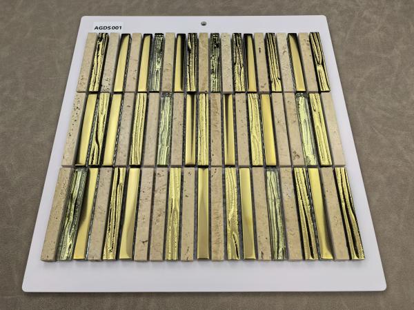 282x294mm Wall Natural Stone Mosaics For Living Room And Balcony Brown Wear-Resistance