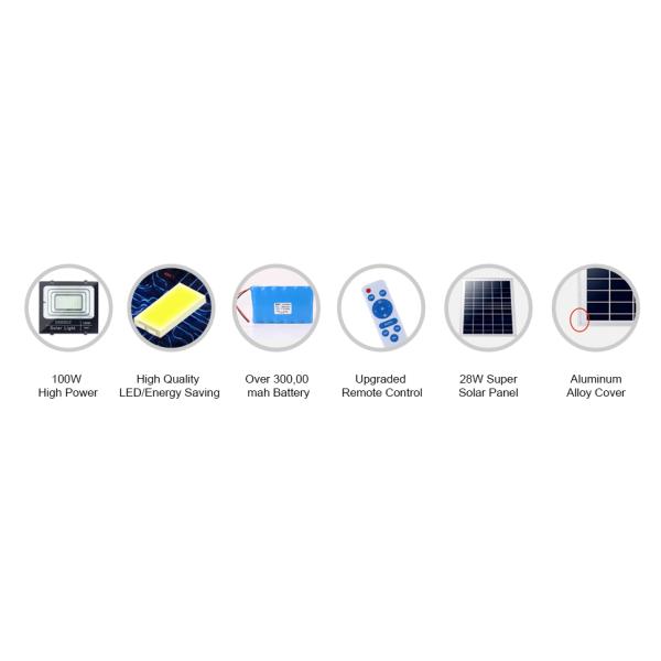 Black Outdoor Solar Landscape Flood Lights SMD IP67 Waterproof Easy Installation