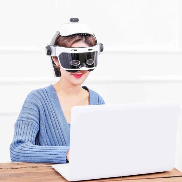 Home Use APP Control Intelligent Head Massager Head Eye Relax Built In Music Bluetooth