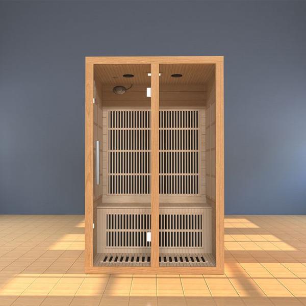 2 Person Indoor Bluetooth Compatible FAR Infrared Home Sauna In Hemlock