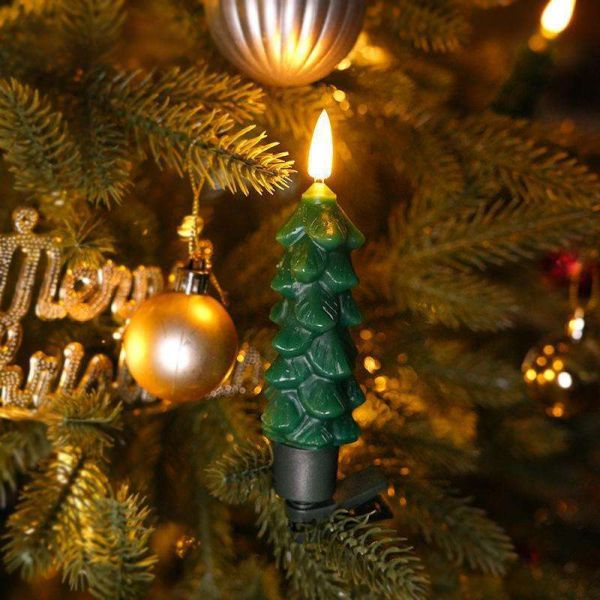 LED Taper Candle with 3D Flickering Glow and 10-Key Remote Control for Christmas Tree Decoration featuring 24-Hour Auto Timer