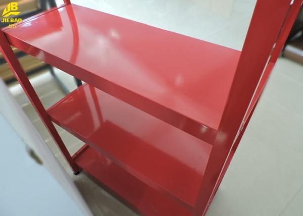 Promotion Display Convenience Store Shelving Red Colour Customized Logos Small Size