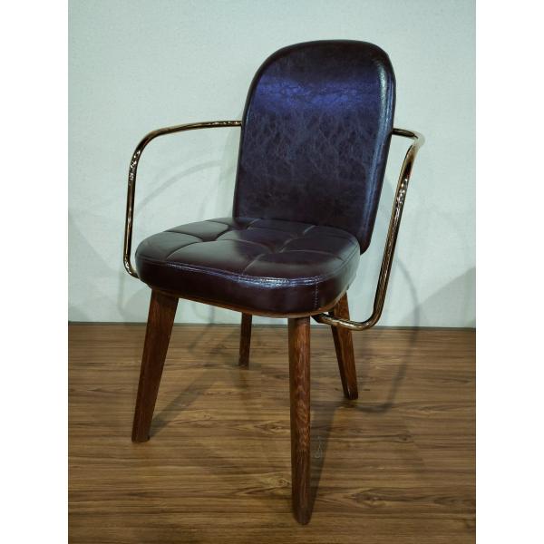 PU Leather 47cm 88cm Wrought Iron Upholstered Dining Chairs