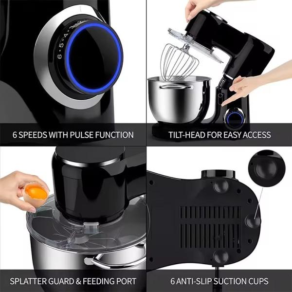 Eletrodomésticos de cozinha profissionais Mixer de suportes de fundição a óleo 6.5L Mixer de massa de pão de bolo Mixer de suportes planetários Mixer com peças de reposição