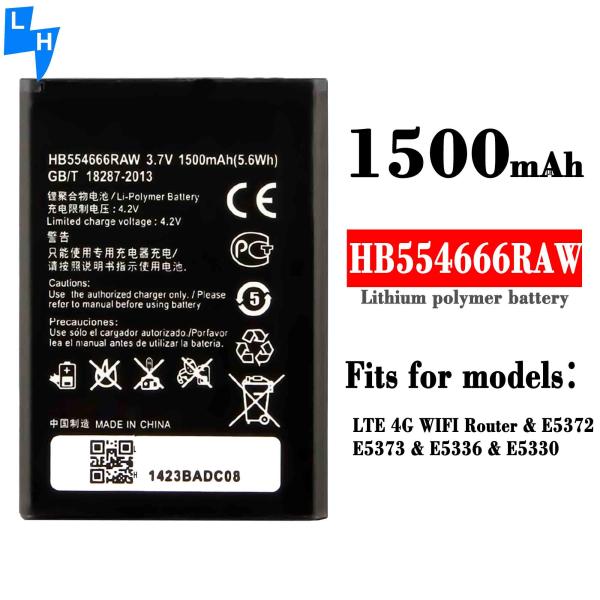 Batería original de 1500 mAh HB554666RAW para Huawei E5330 E5336 EC5373 EC5377 E5375 Recargable