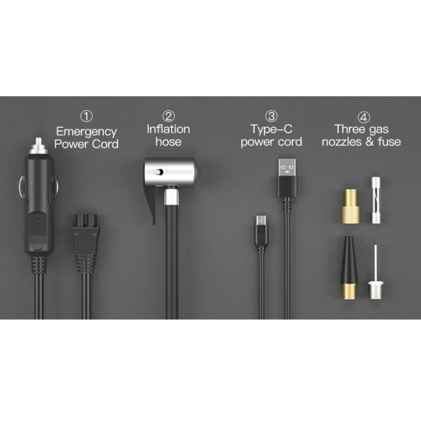 YANTU A23 Portable Wireless Rechargeable Tire Inflator 12V Electric Automatic Silent