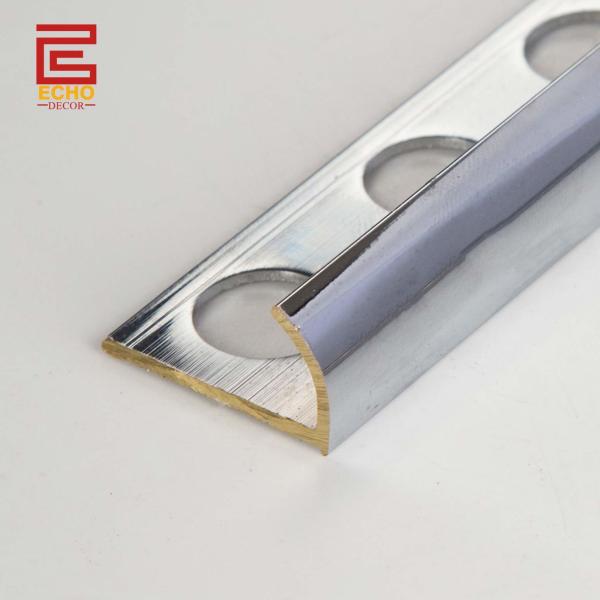 Decorative Solid Quarter Round Trim 10mm Brass Profile For Tiles