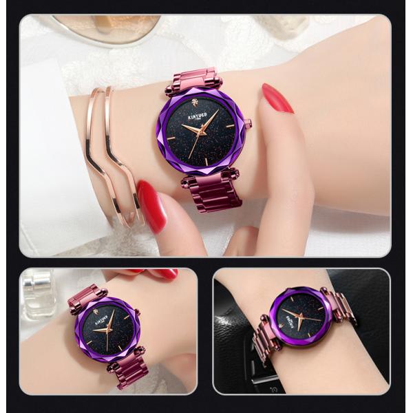 KINYUED Bracelet High Quality Quartz Movement Watches Fashion Sky Starry Stainless Steel Ladies watch.