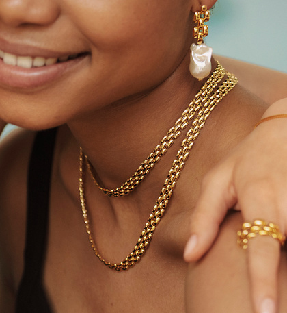 18K золотой женской моды толще латуни цепочки подвесные ожерелья