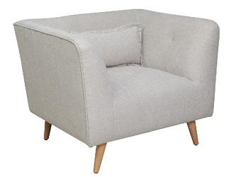 Simple Design Linen Fabric Sofa / Living Room Sofa Foam Solid Wood Legs