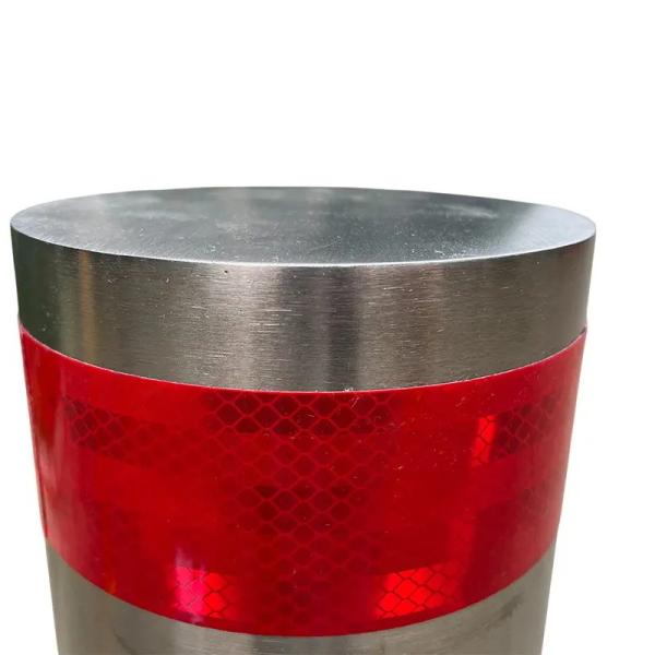 201/304/316 Stainless Steel Fixed Bollard Column for Parking Lot Access Control Management Safety Alert and Reflective Stripe