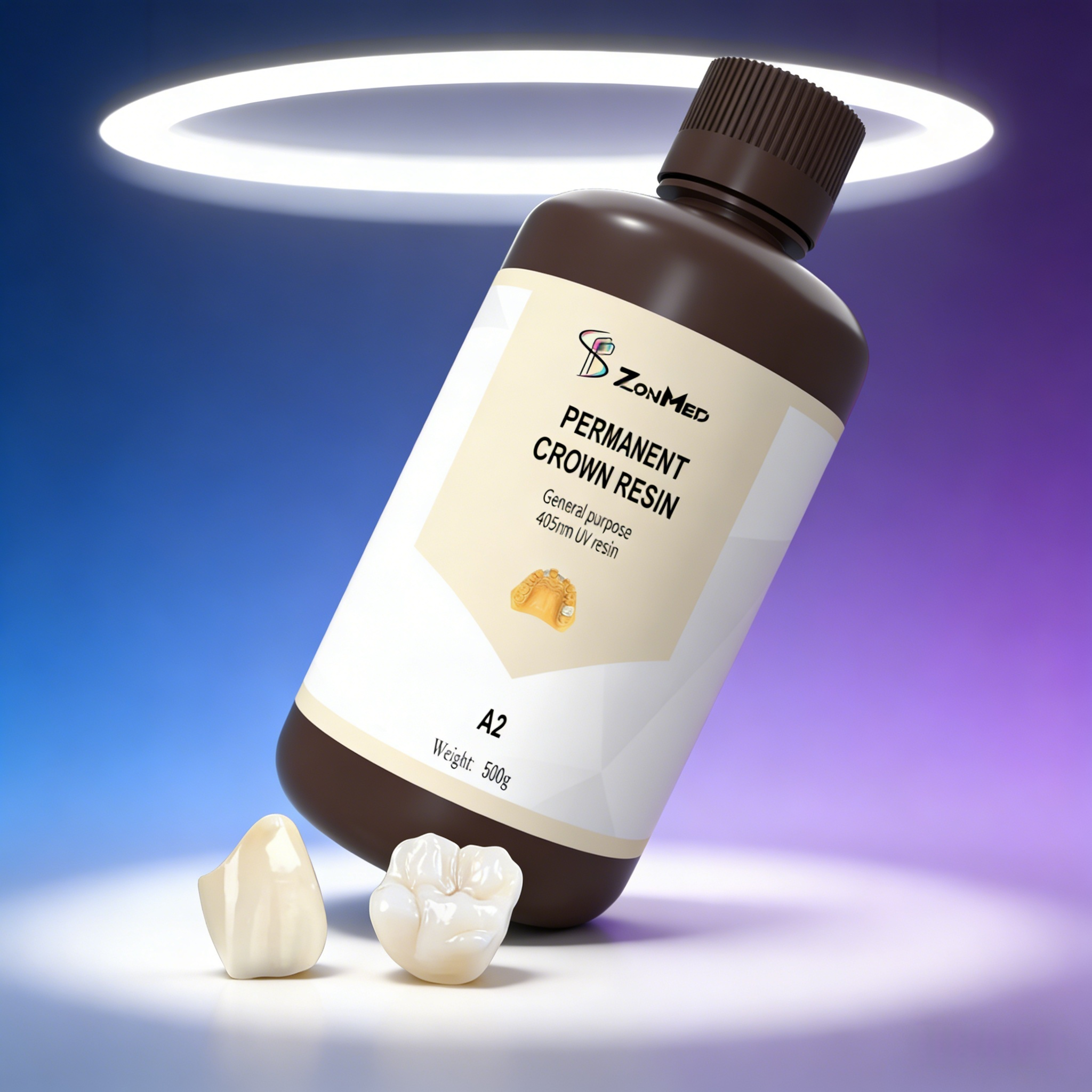 A3 Permanent Crown Resin Shore D 92 Material Composition Synthetic Resin And Ceramic Components Suitable For Dental Crowns