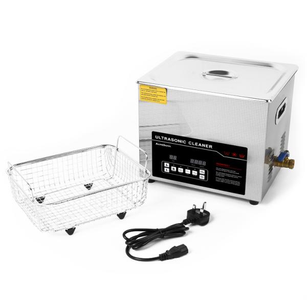 Dual Frequency Ultrasonic Cleaner 10L Tank 4pcs Transducers Drain Valve